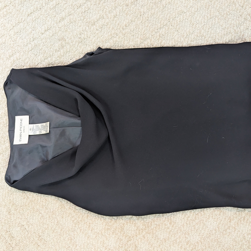 Evan-Picone Black Sleeveless Cowl Neck Dress